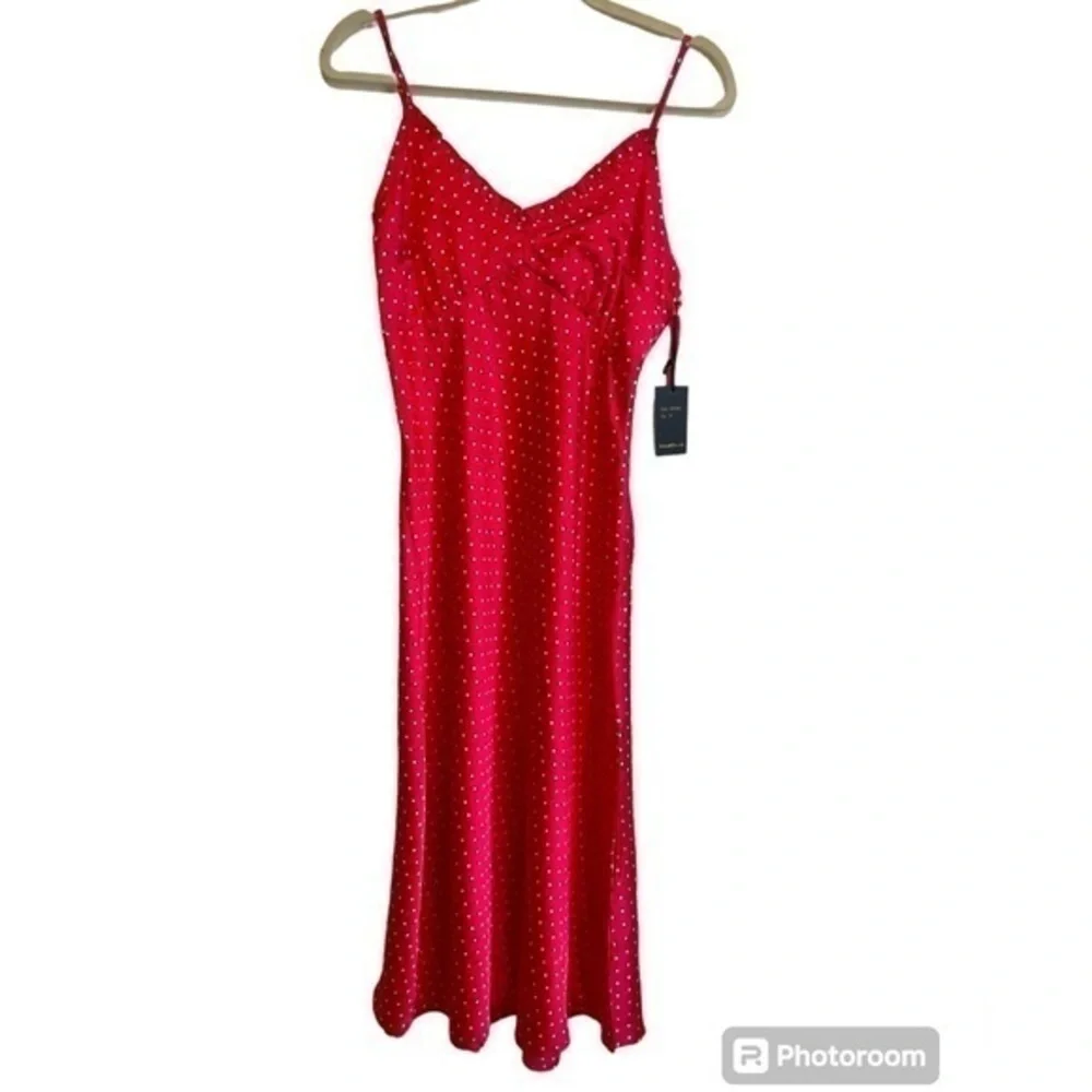 NWT Jopna Red & White Fairycore  Coquette Girl Silky Slip Dress Size Medium - Picture 2 of 11
